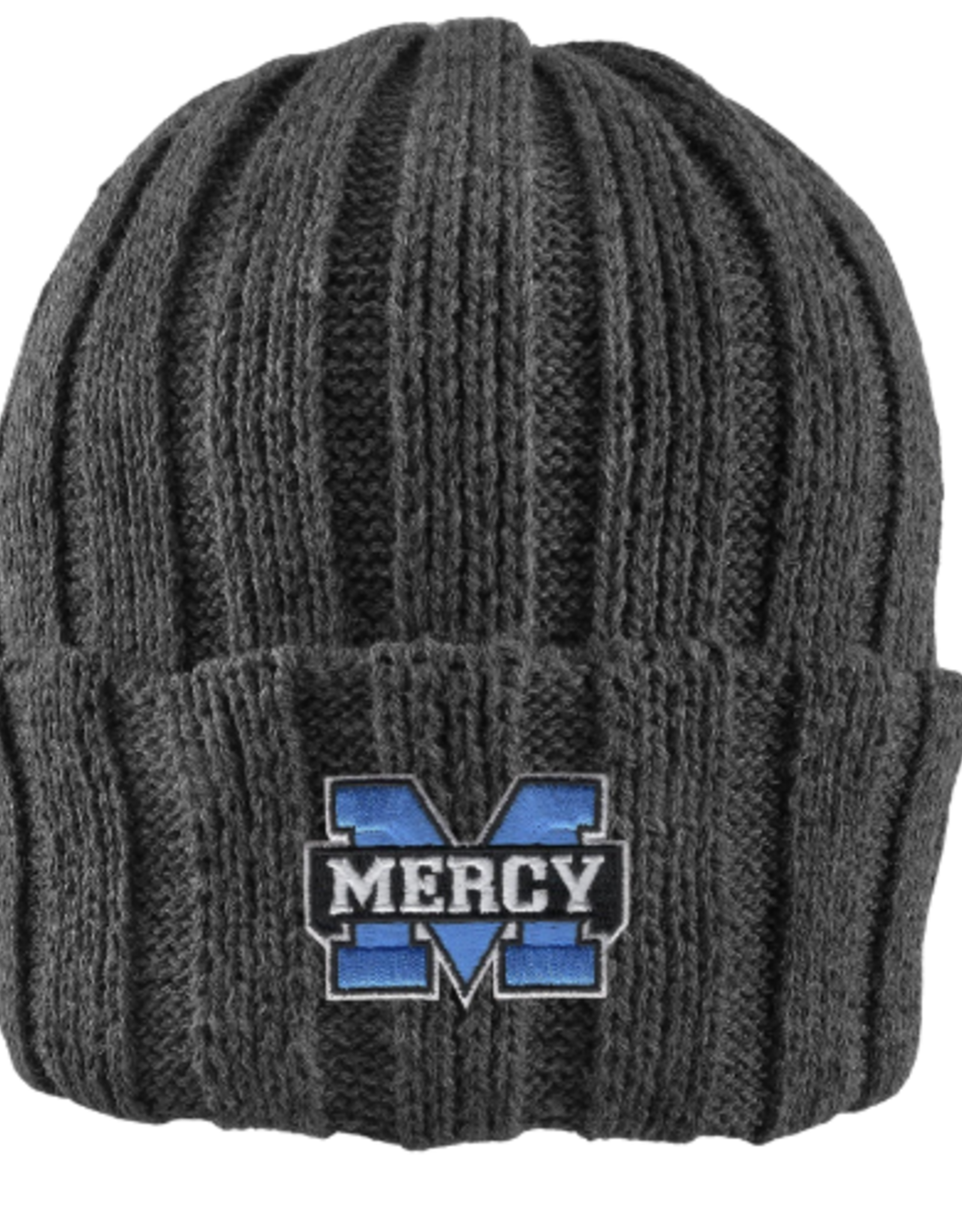 LOGOFIT Power M Embroidered Chunky Cableknit Cuff Hat