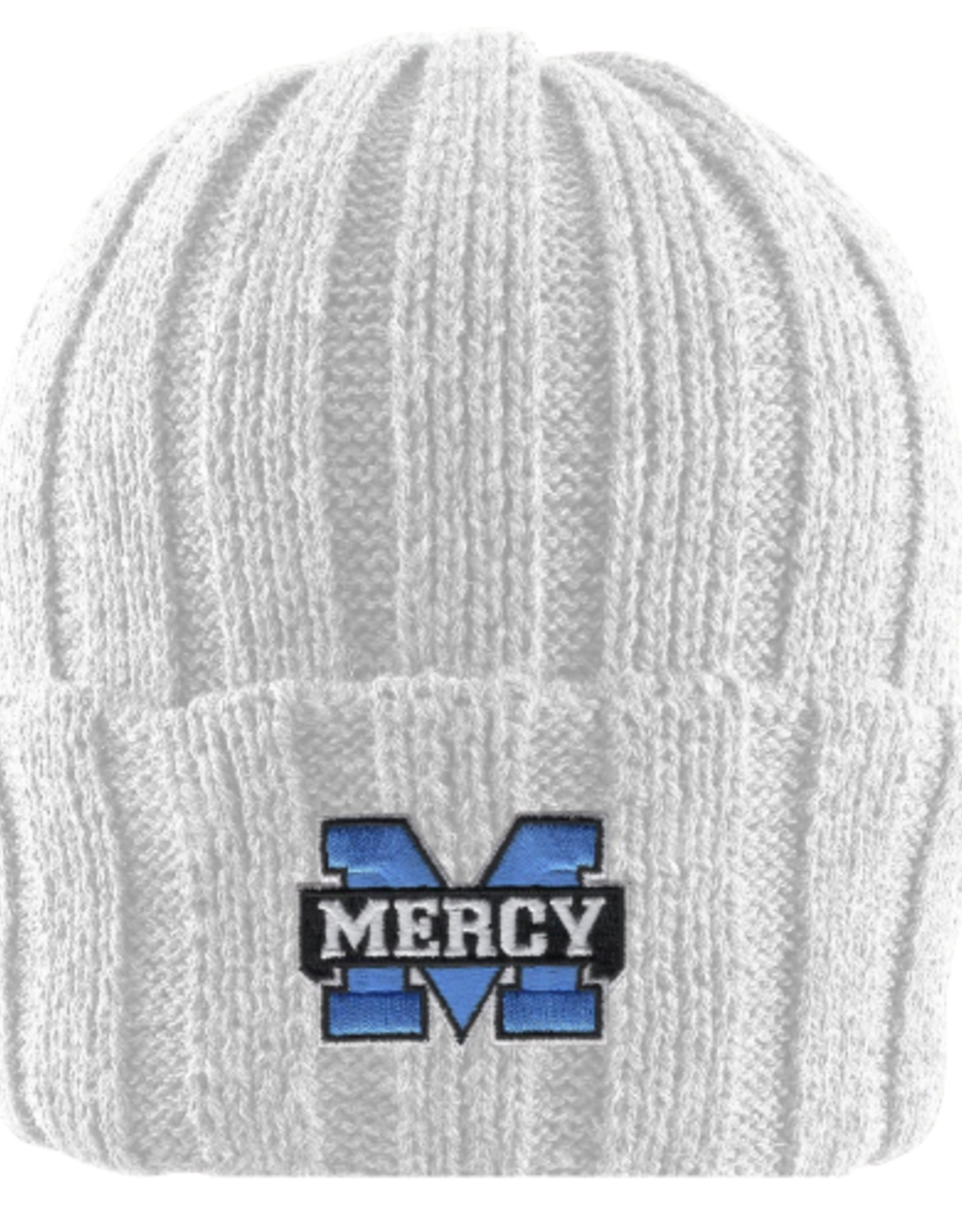 LOGOFIT Power M Embroidered Chunky Cableknit Cuff Hat