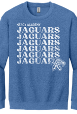 Gildan Heather Blue Jaguars Repeat Jag Head Crewneck