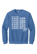 Gildan Heather Blue Jaguars Repeat Jag Head Crewneck