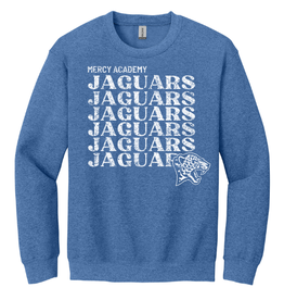 Gildan Heather Blue Jaguars Repeat Jag Head Crewneck