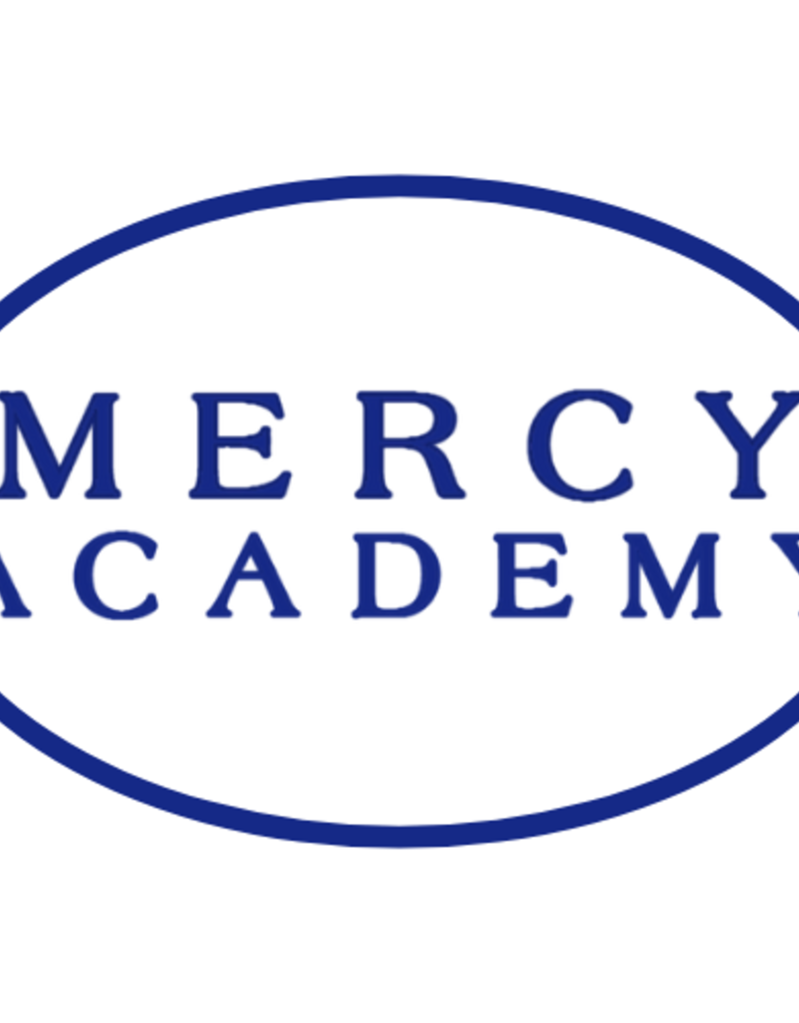 jukebox print MERCY ACADEMY Navy/White Oval Decal