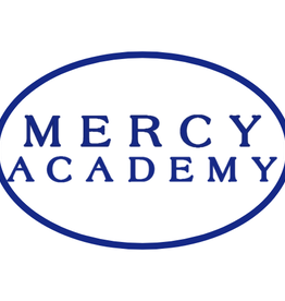 jukebox print MERCY ACADEMY Navy/White Oval Decal