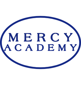 jukebox print MERCY ACADEMY Navy/White Oval Decal