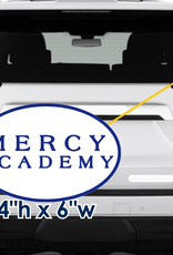 jukebox print MERCY ACADEMY Navy/White Oval Decal
