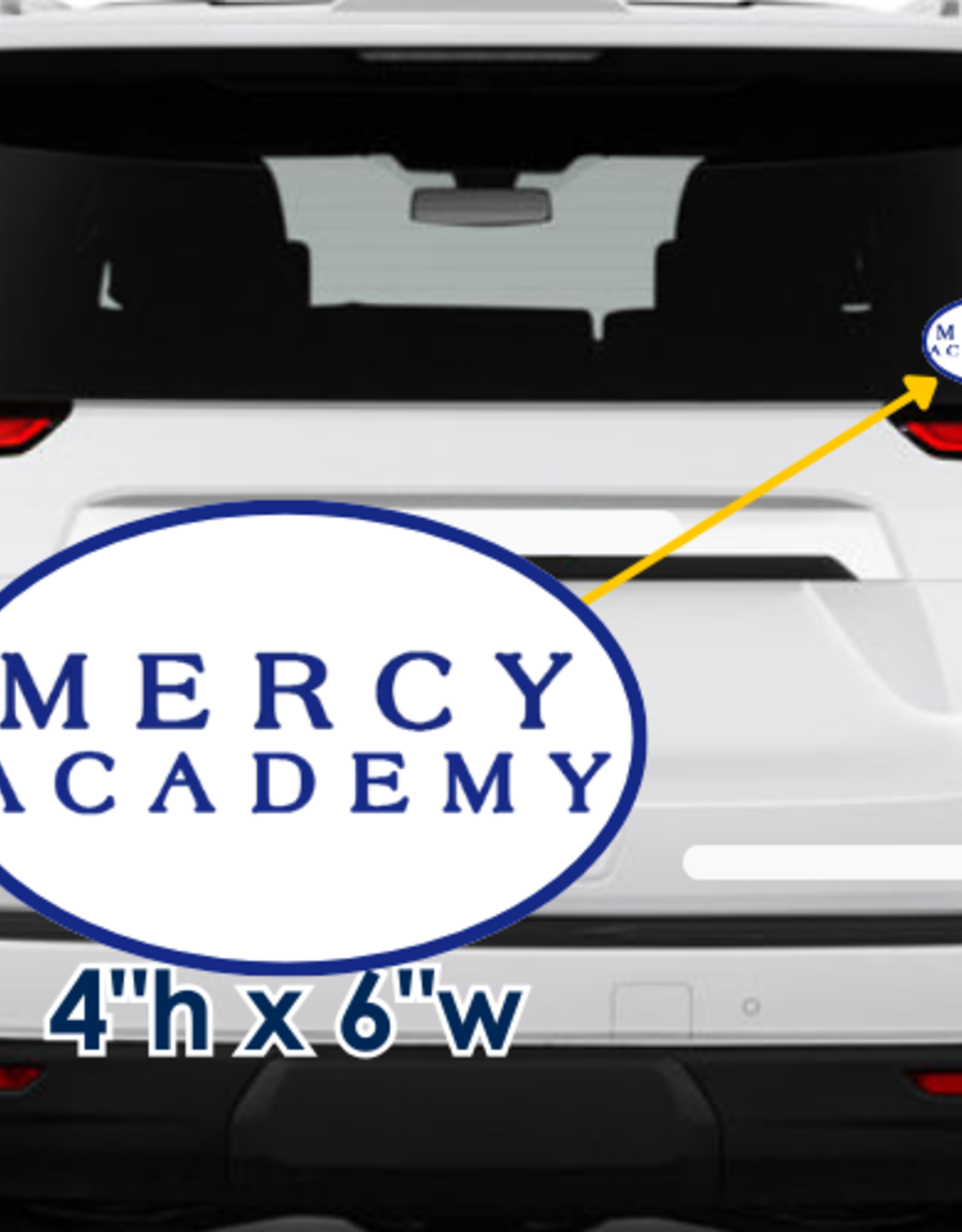 jukebox print MERCY ACADEMY Navy/White Oval Decal