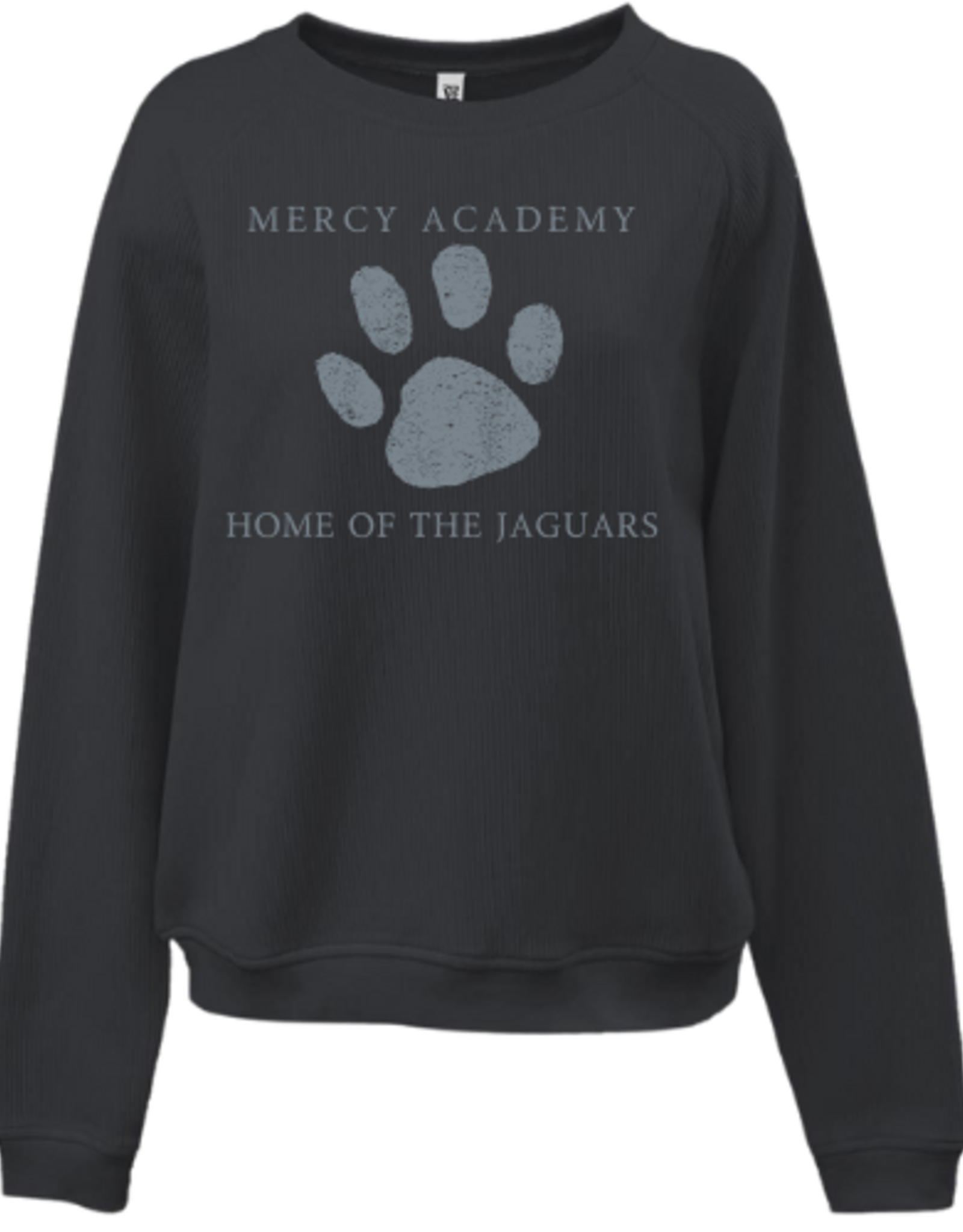 Pennant Black/Gray Home of The Jaguars Paw Print Corded Crew