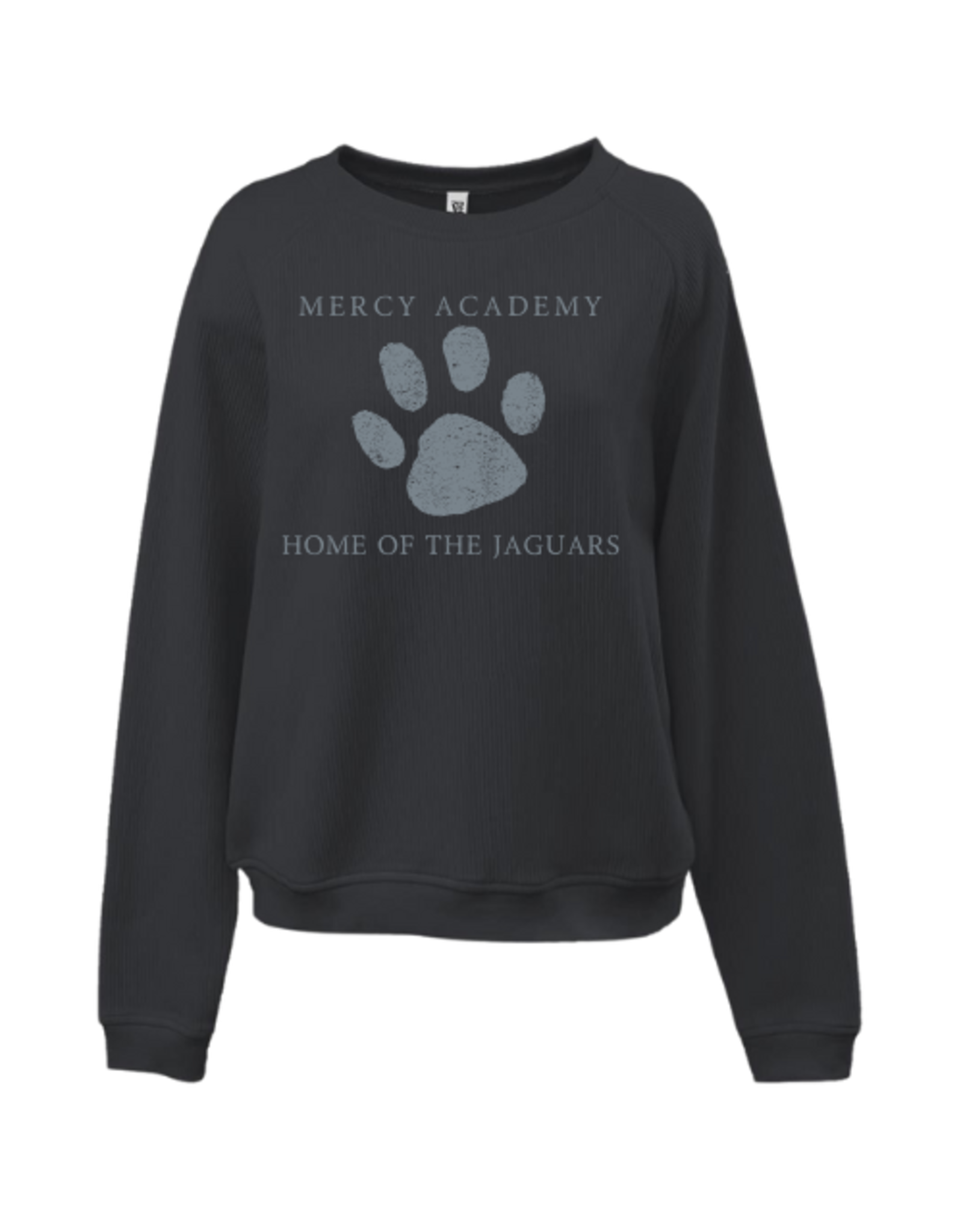 Pennant Black/Gray Home of The Jaguars Paw Print Corded Crew