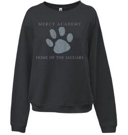 Pennant Black/Gray Home of The Jaguars Paw Print Corded Crew