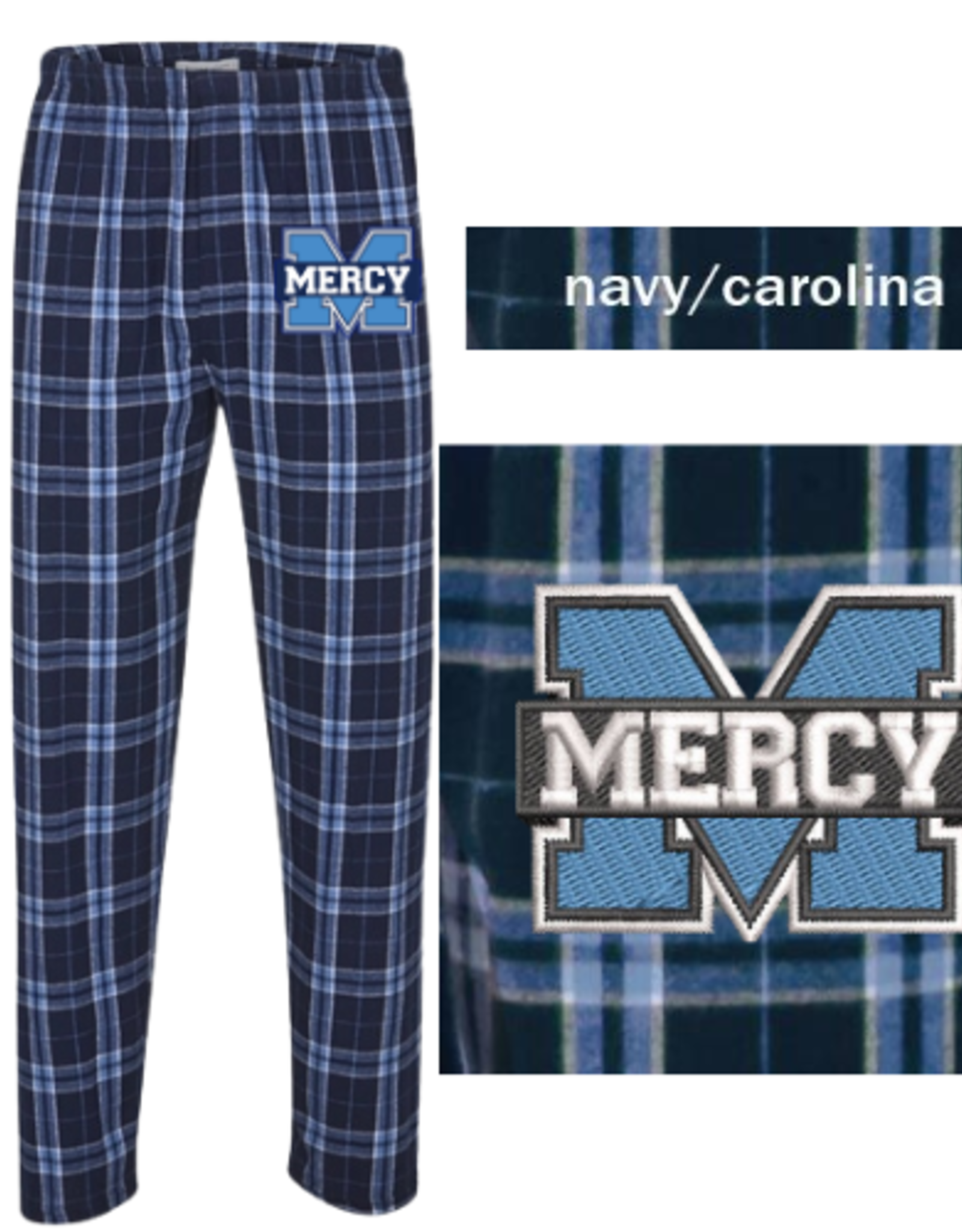 boxercraft Blue Power M Embroidered  Navy/Carolina Plaid PJ Pants