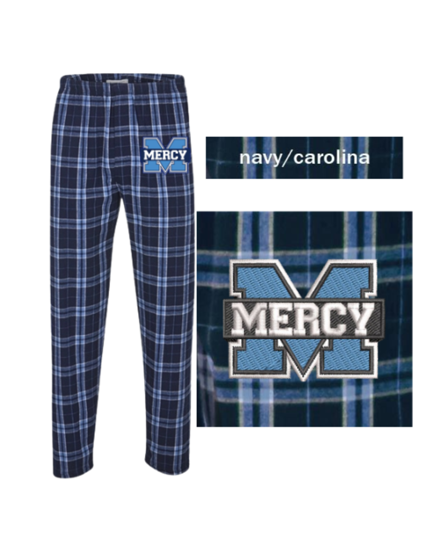 boxercraft Blue Power M Embroidered  Navy/Carolina Plaid PJ Pants