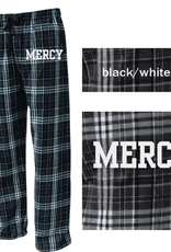 Pennant "MERCY" Embroidered Black/Gray  Plaid PJ Pants