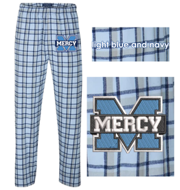 boxercraft Blue Power M Embroidered  Lt Blu/Navy Plaid PJ Pants
