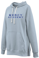Pennant Cloudy Blue Tunic Length  Embroidered "MERCY ACADEMY" Hoodie