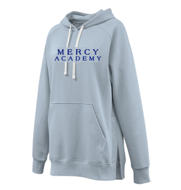 Pennant Cloudy Blue Tunic Length  Embroidered "MERCY ACADEMY" Hoodie