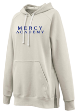 Pennant Off White Tunic Length  Embroidered "MERCY ACADEMY" Hoodie