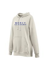 Pennant Off White Tunic Length  Embroidered "MERCY ACADEMY" Hoodie