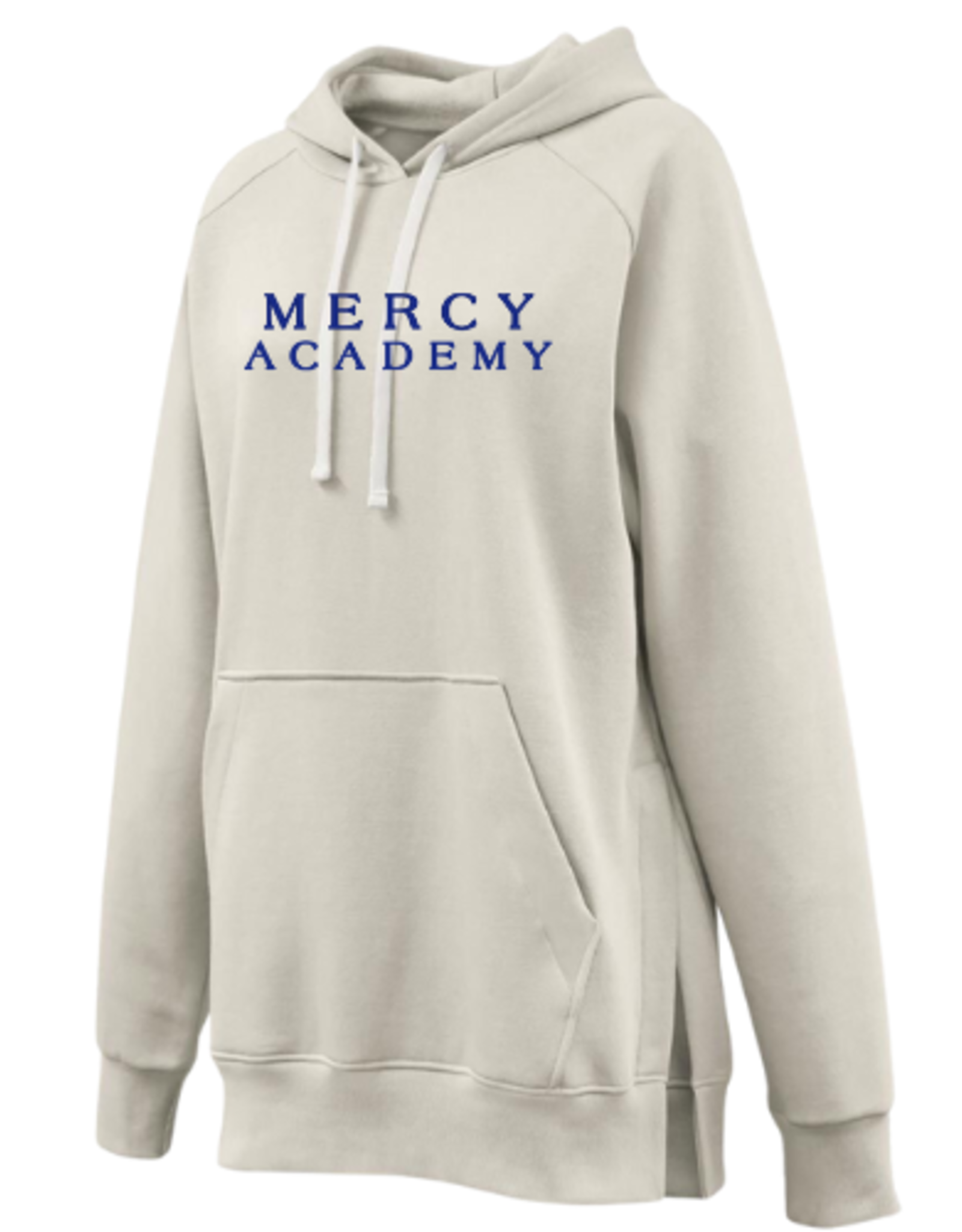 Pennant Off White Tunic Length  Embroidered "MERCY ACADEMY" Hoodie