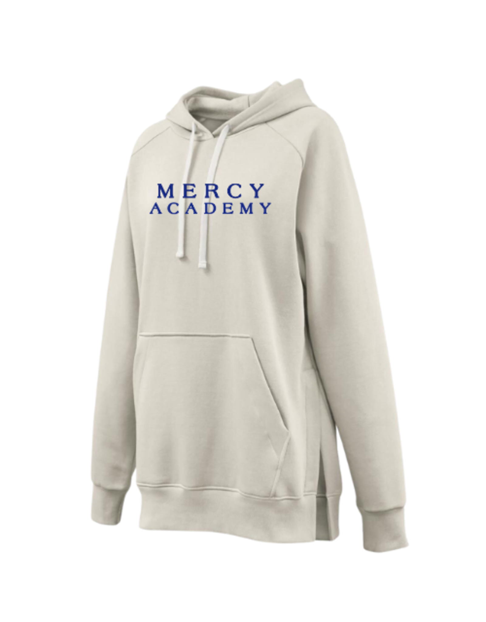 Pennant Off White Tunic Length  Embroidered "MERCY ACADEMY" Hoodie