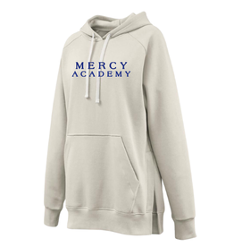 Pennant Off White Tunic Length  Embroidered "MERCY ACADEMY" Hoodie
