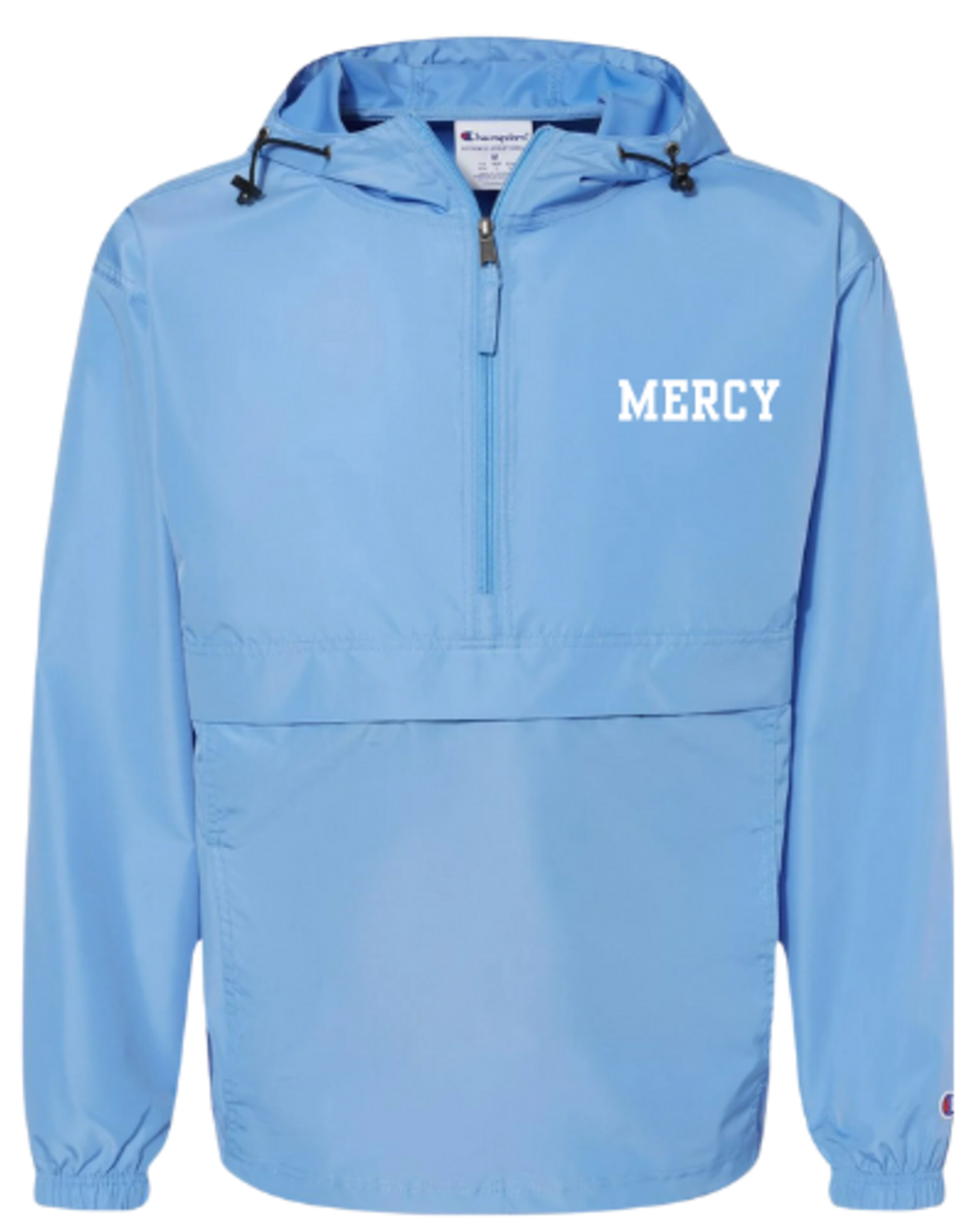 CHAMPION Mercy Blue Embroidered Champion Adult Packable Anorak Quarter-Zip Jacket