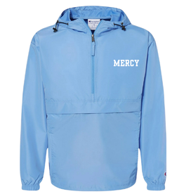 CHAMPION Mercy Blue Embroidered Champion Adult Packable Anorak Quarter-Zip Jacket