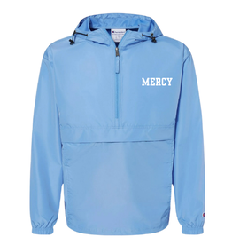 CHAMPION Mercy Blue Embroidered Champion Adult Packable Anorak Quarter-Zip Jacket