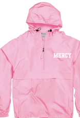 CHAMPION Bright Pink "MERCY" Embroidered Champion Adult Packable Anorak Quarter-Zip Jacket