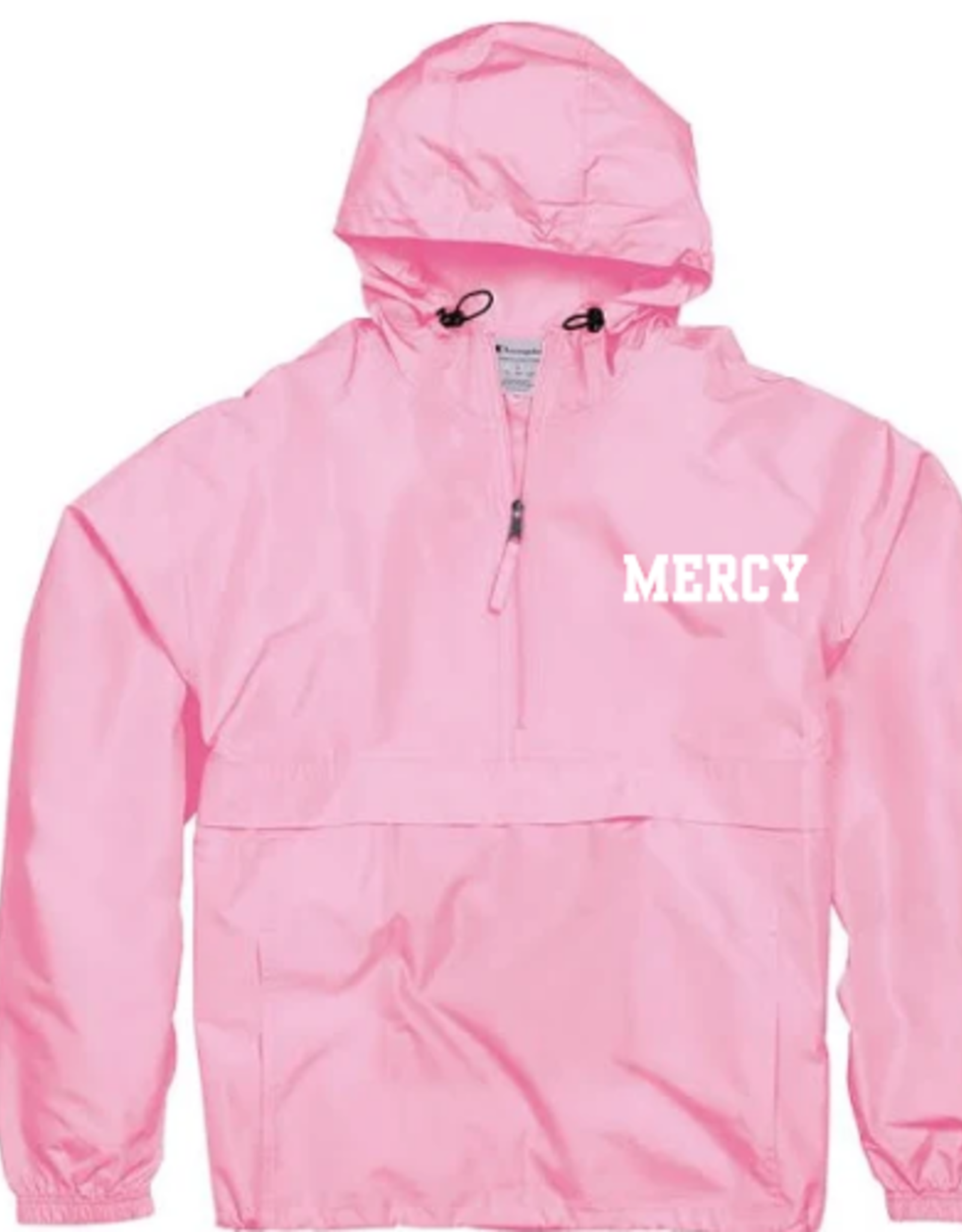 CHAMPION Bright Pink "MERCY" Embroidered Champion Adult Packable Anorak Quarter-Zip Jacket