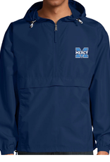 CHAMPION Navy "Power M" Embroidered Champion Adult Packable Anorak Quarter-Zip Jacket