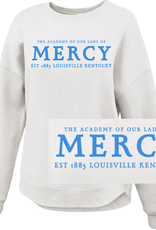 Pennant White Embroidered "ACADEMY OF OUR LADY OF MERCY ACADEMY" Curved Bottom Crew