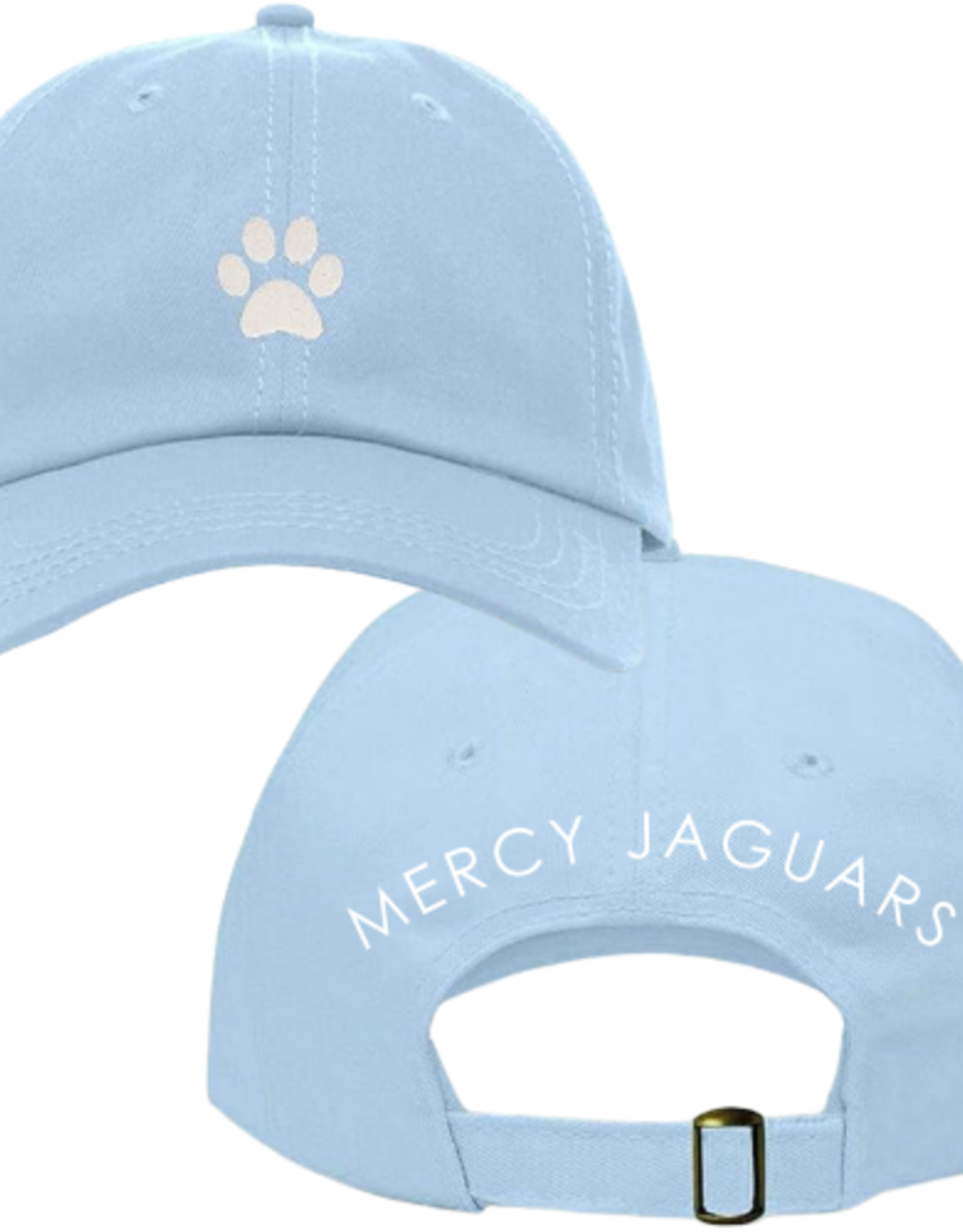 Embroidered Adjustable Paw Print Hat "MERCY JAGUARS" on back