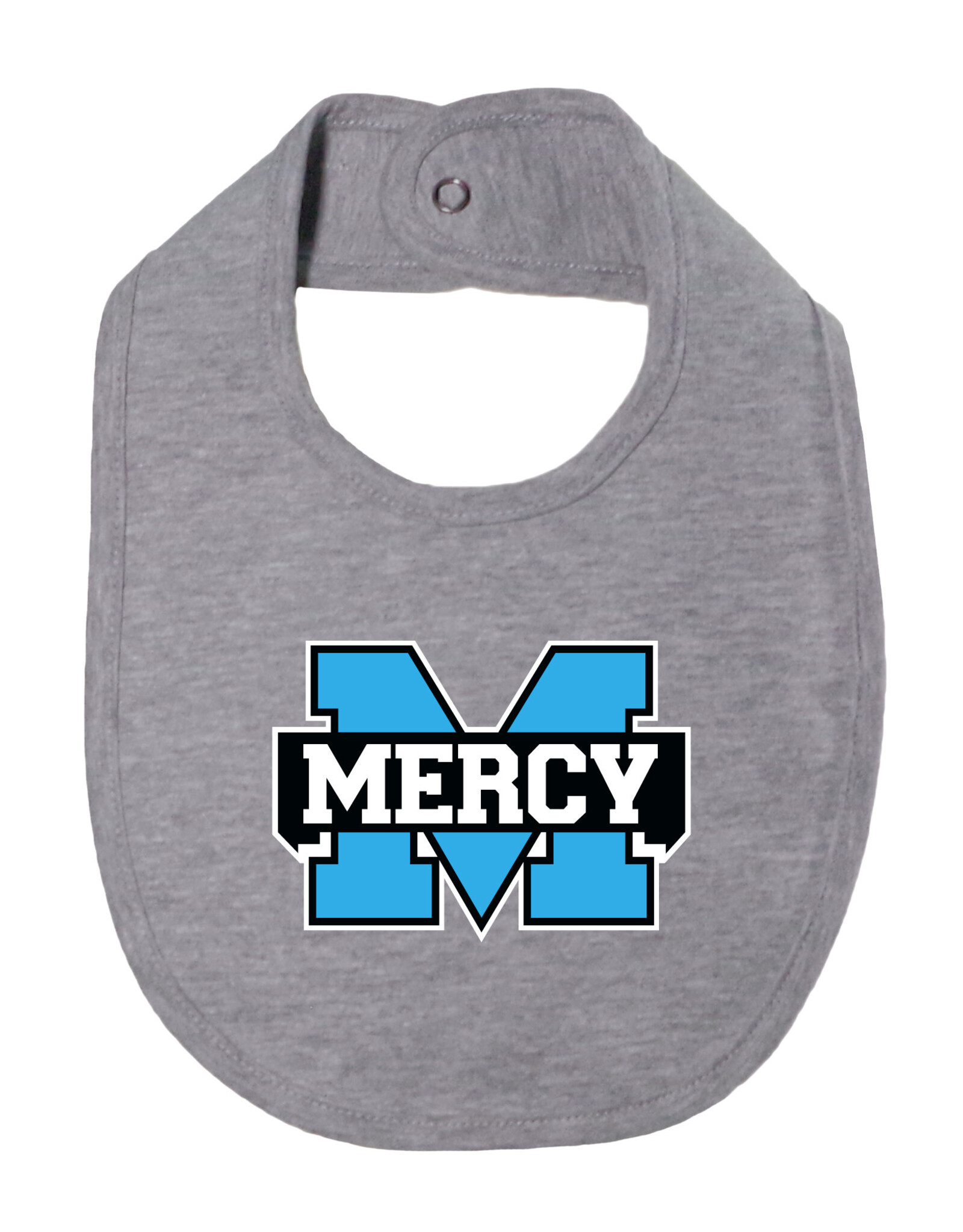 GARB INC. Gray Baby Bib with Light Blue Power M