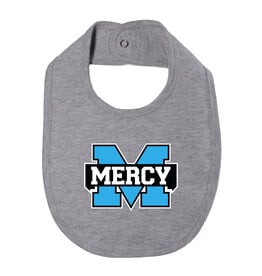 GARB INC. Gray Baby Bib with Light Blue Power M