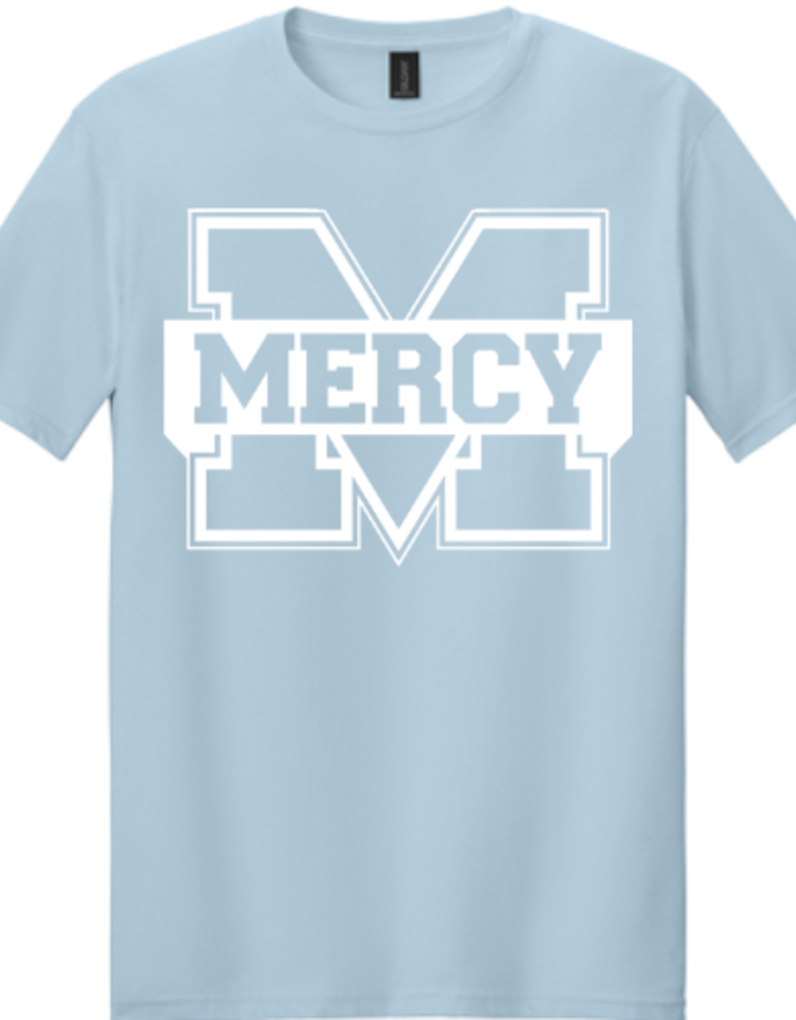 Gildan YOUTH Light Blue Tee with White Power M