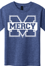 Gildan YOUTH Heather Navy Tee with White Power M