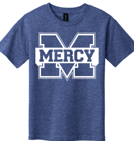 Gildan YOUTH Heather Navy Tee with White Power M