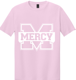 Gildan YOUTH Pink Tee with White Power M