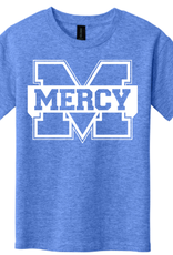 Gildan YOUTH Heather Blue Tee with White Power M