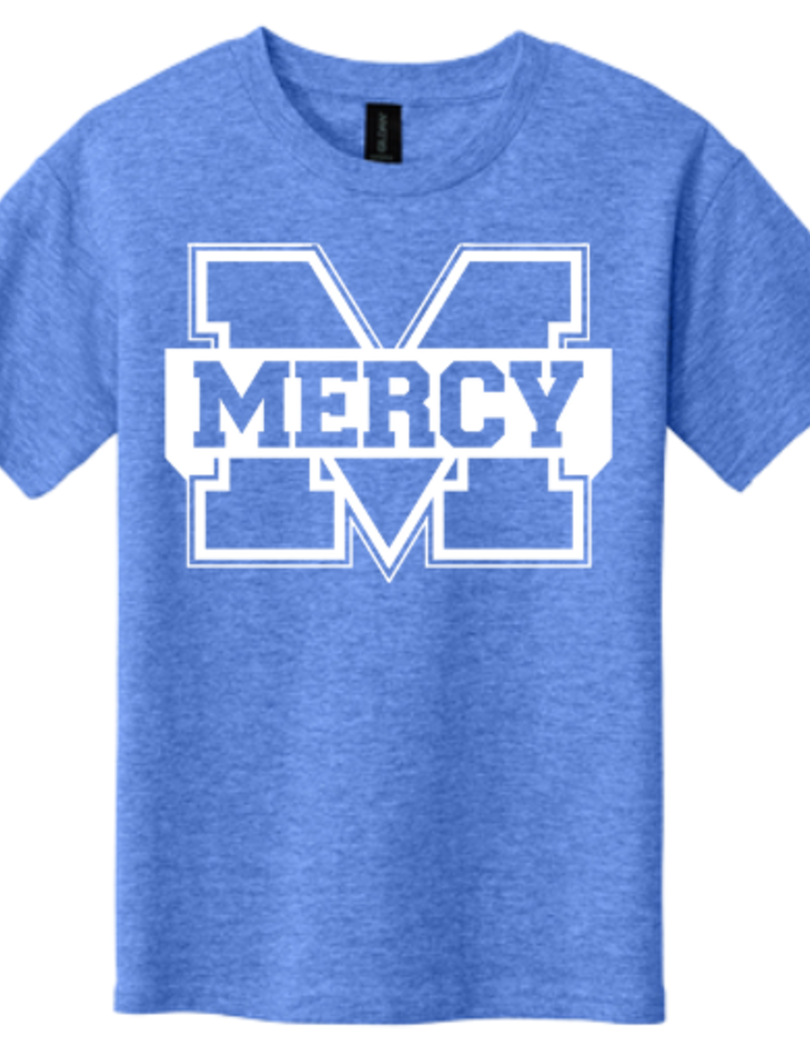 Gildan Heather Blue Tee with White Power M