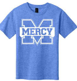 Gildan Heather Blue Tee with White Power M