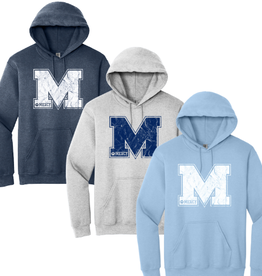 Gildan Distressed "M" with MERCY Paw Print Hoodie