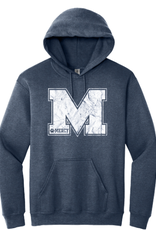 Gildan Distressed "M" with MERCY Paw Print Hoodie