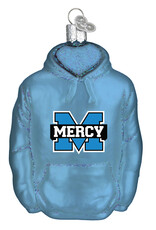 Jardine Associates Columbia Blue Power M Hoodie Glass Ornament