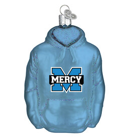 Jardine Associates Columbia Blue Power M Hoodie Glass Ornament