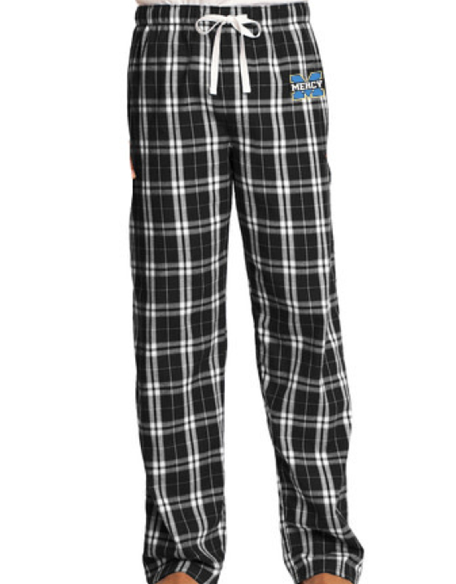District Black Mercy Pajama Pants with Embroidered Logo