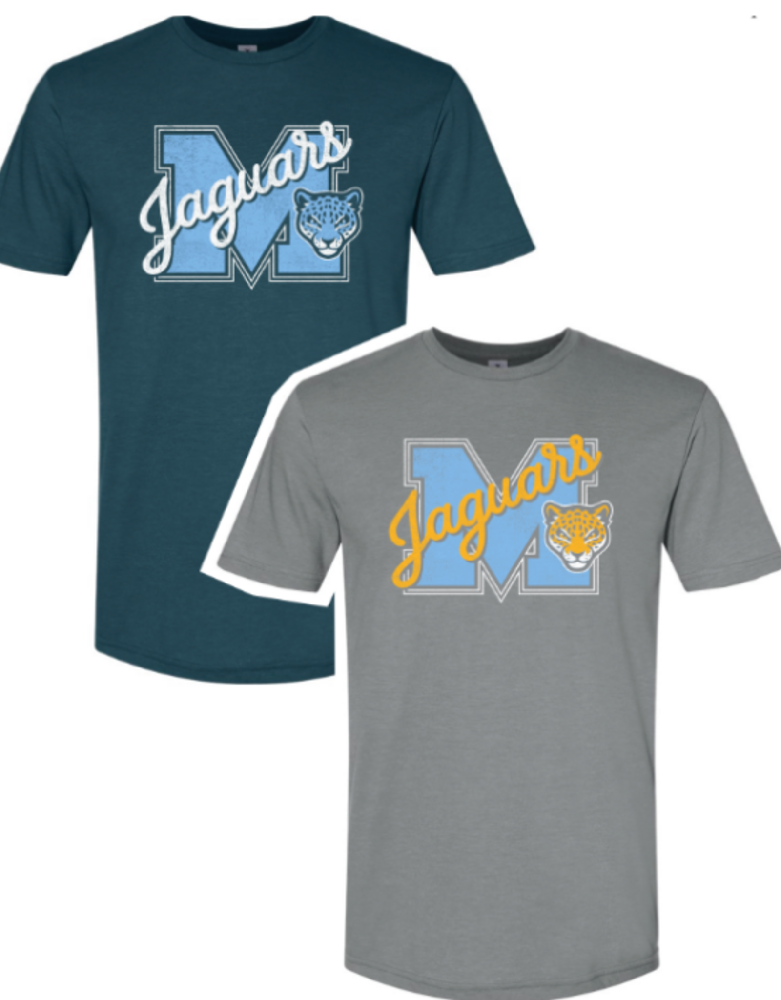 Gilden Softstyle Jags Head Power M Distressed Tshirt