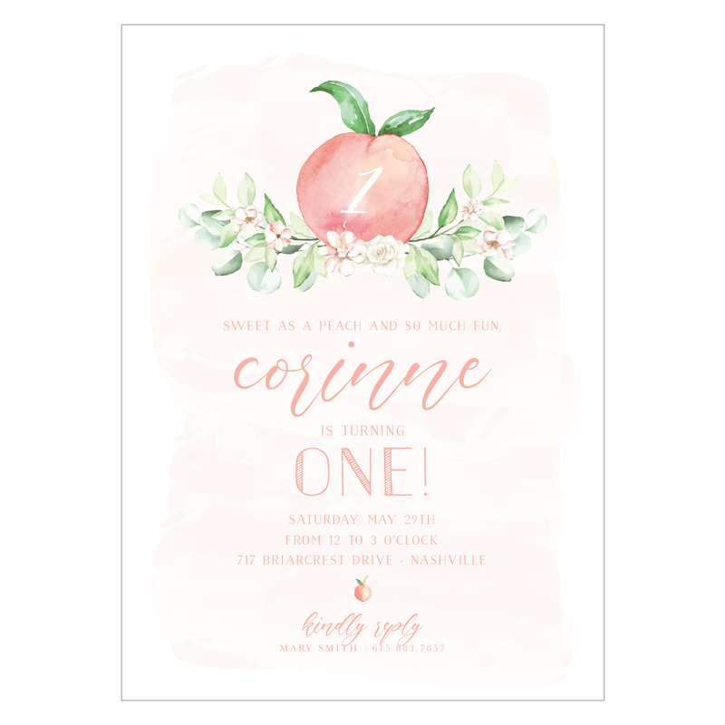 Sweet as a Peach Invitation