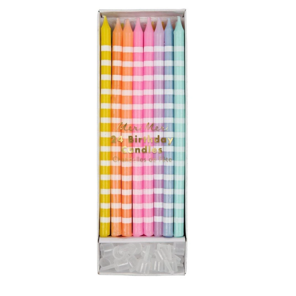 Striped Pastel Party Candles