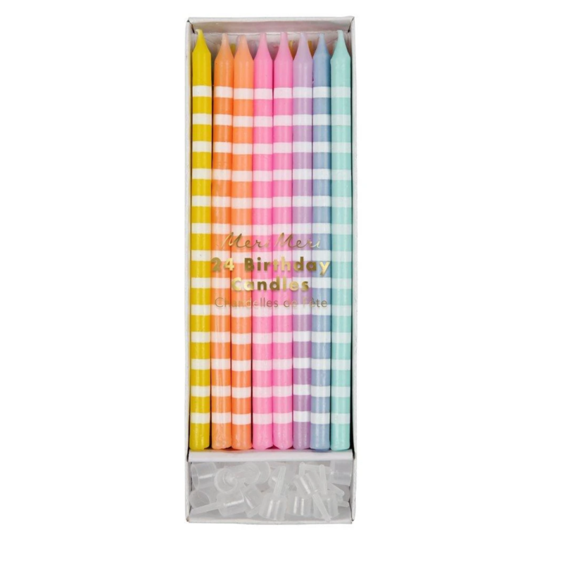 Striped Pastel Party Candles